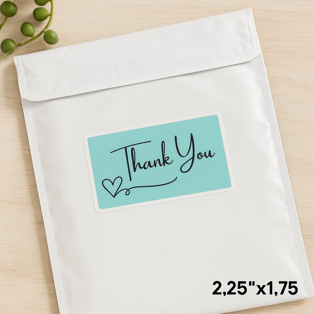 200 Thank You Stickers, Rectangle 2.25"x1.75", Multicolor Small Business - Picture 3 of 7
